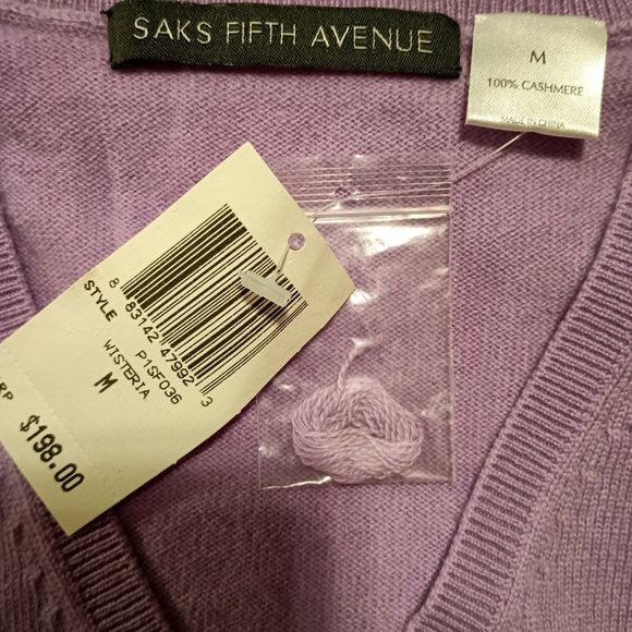 Saks Fifth Avenue Purple Cashmere Sweater - Picture 6 of 7